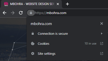 The website connection is not secure